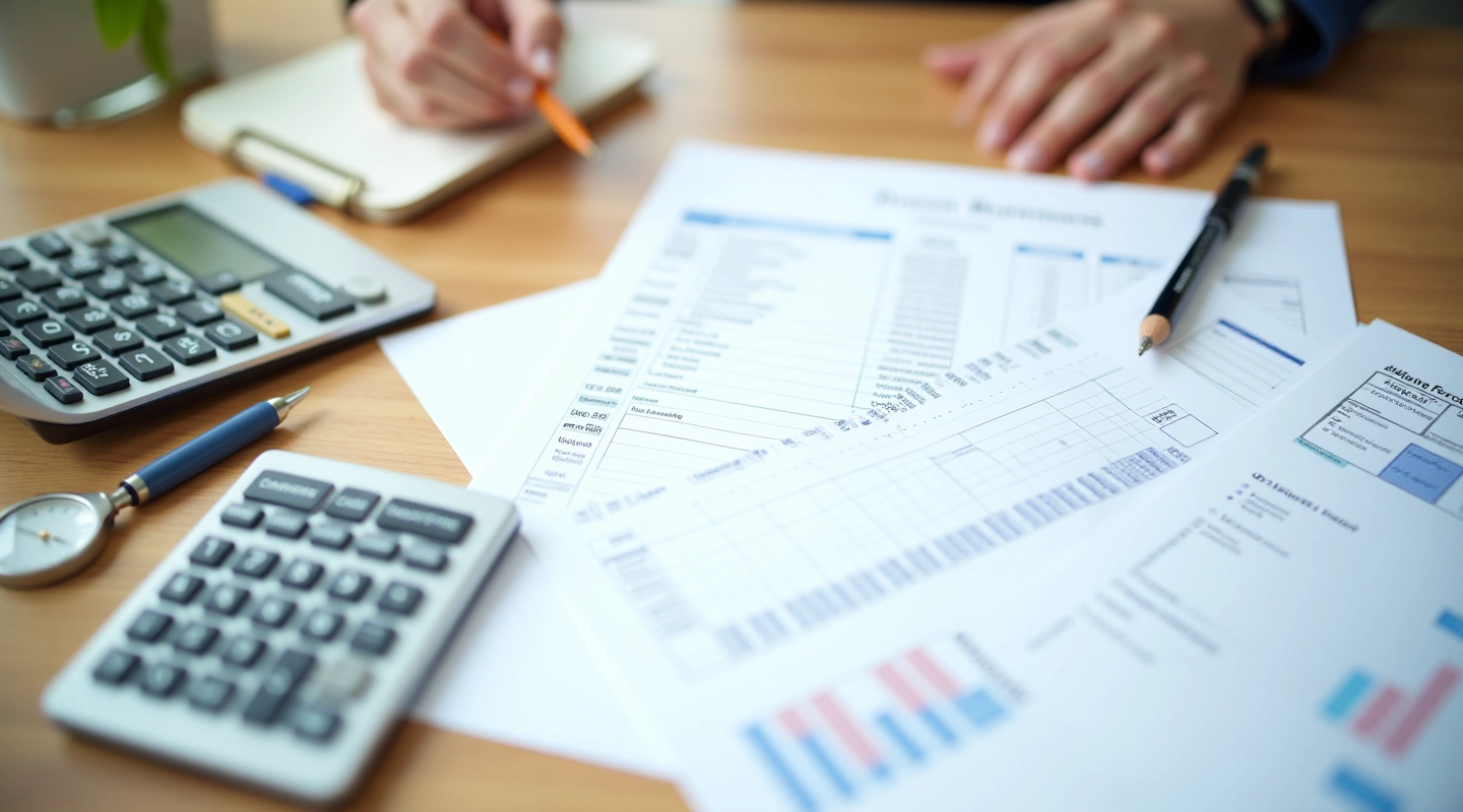 Budget spreadsheet displayed on laptop showing financial planning