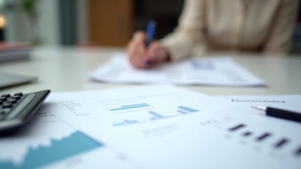 Organized financial documents and budget spreadsheets arranged neatly on desk